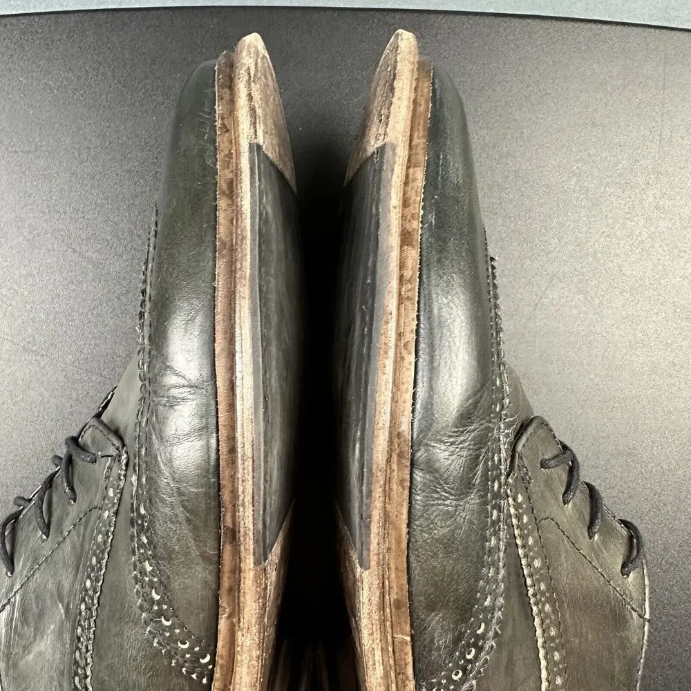 Freebird Shoes Mens 12 Kensington Olive Oxford Wingtip Leather Almond Toe